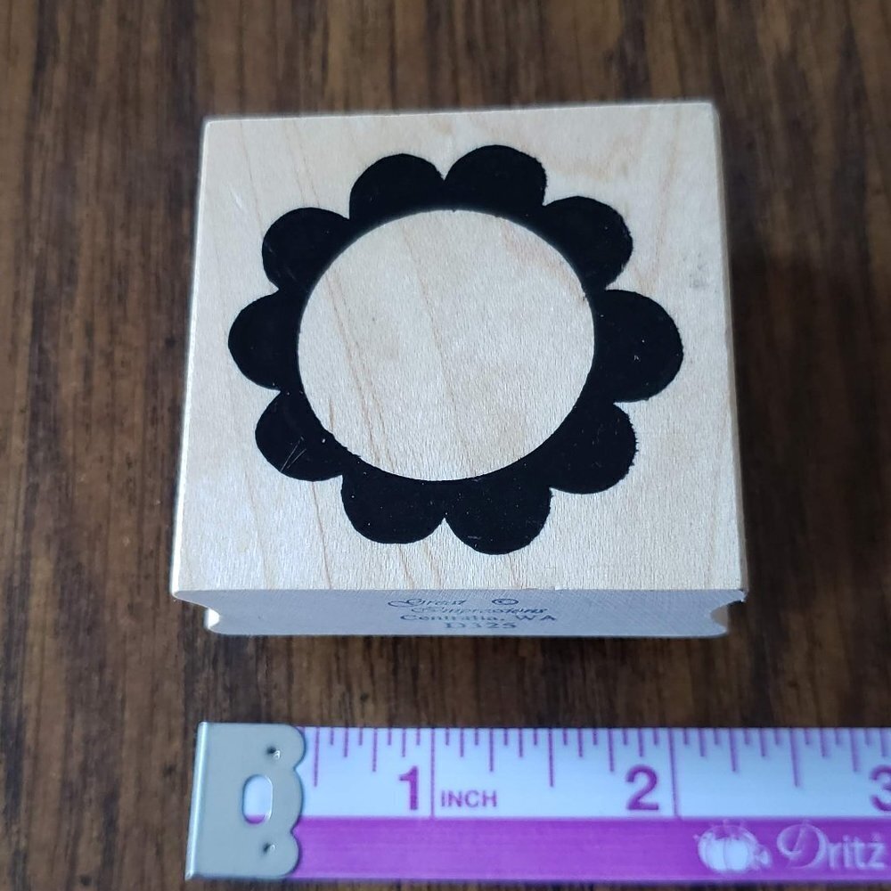 Vintage Great Impressions 2x2 Inch Sunrise Border Rubber Stamp